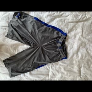 Gray and blue under armour shorts.(Good condition)